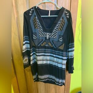 Free people embroidered tunic dress. Xs